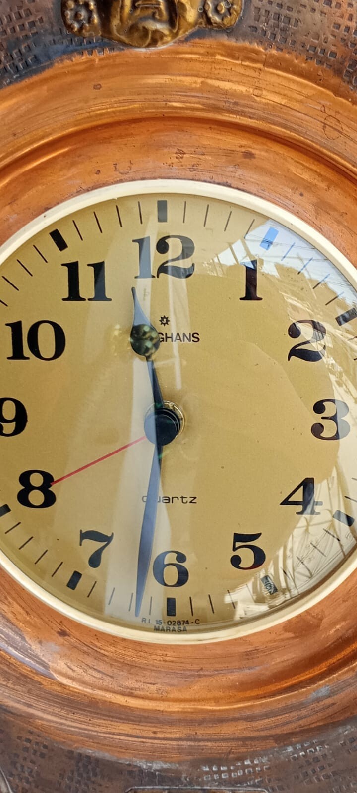 1960's Junghans watch in copper plating with Inca theme