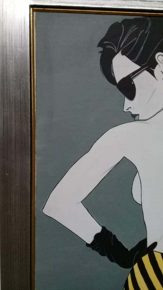 Patrick Nagel - Oil  Canvas Painting "AFTER"  / Signed