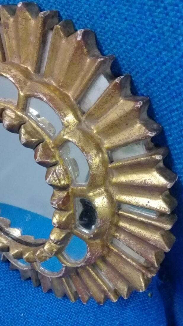 AMAZING! Stylish Colonial Mirror - Gold aplications - Super Rare / Unique 