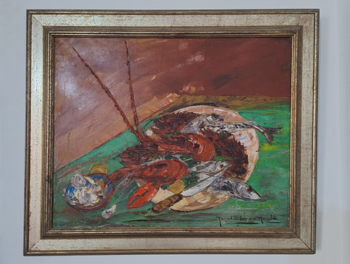 Amazing Original Oil Canvas Painting 1970s - Still Life / French Master