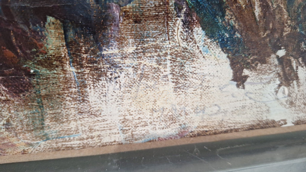 Columba Palumbus Oil Canvas Painting / Extraordinary Technique / Signed 1992