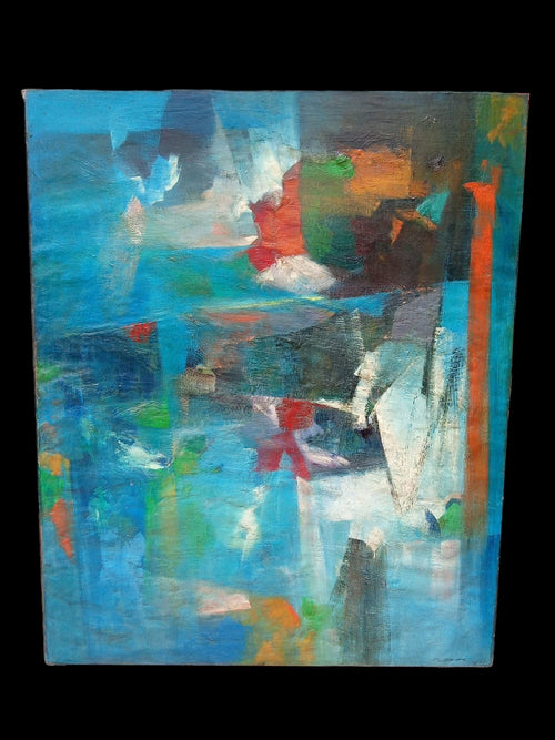 Alberto Dávila Zavala (1912 - 1988) "La Espera" Oil canvas